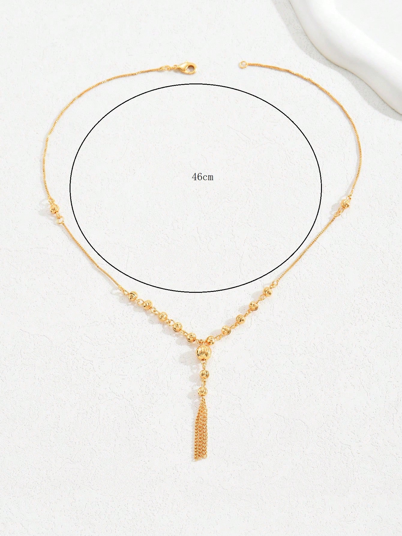 1pc 18k Gold Plated Fashionable Personality Design Pendant Necklace With Tassels For Women - Negative Apparel