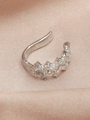 1pc Cubic Zirconia Decor Ear Cuff - Negative Apparel