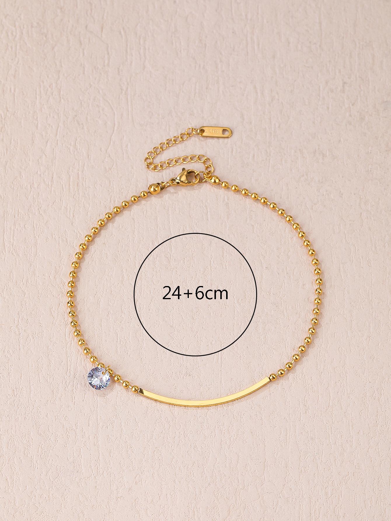 1pc Fashion Cubic Zirconia Decor Anklet For Women For Daily Decoration - Negative Apparel