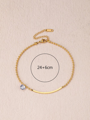 1pc Fashion Cubic Zirconia Decor Anklet For Women For Daily Decoration - Negative Apparel