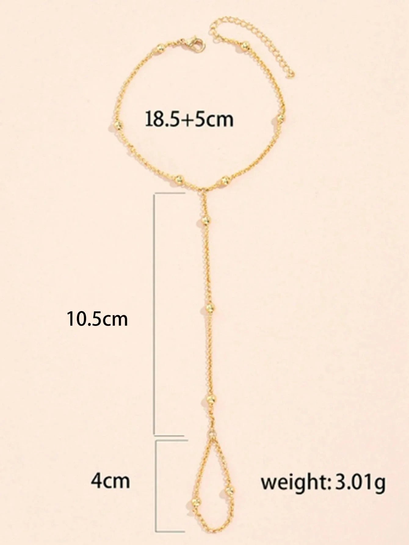 1pc Fashion Pearl Chain Finger Ring, Delicate Bracelet FD - Negative Apparel
