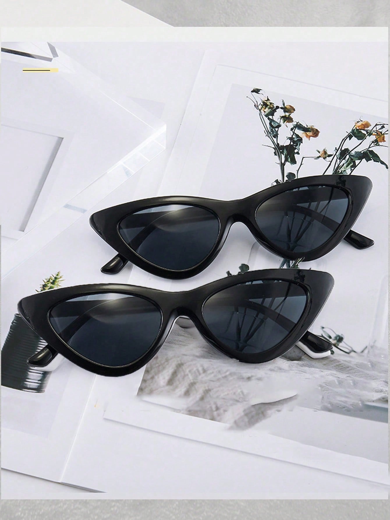 1pc Fashionable Unisex Cat Eye Triangle Sunglasses Shades Beach Accessories - Negative Apparel