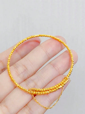 1pc Gold - Color Crumb Single Circle Memory Wire Bracelet - Negative Apparel