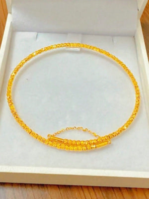 1pc Gold - Color Crumb Single Circle Memory Wire Bracelet - Negative Apparel