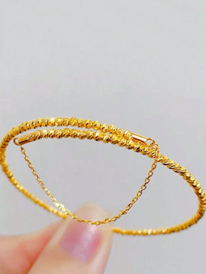 1pc Gold - Color Crumb Single Circle Memory Wire Bracelet - Negative Apparel