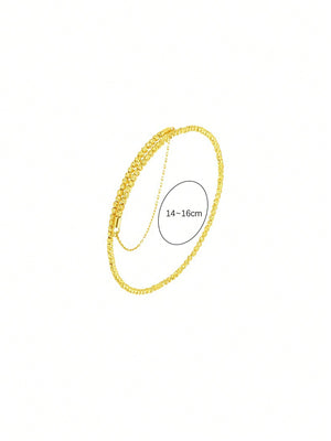 1pc Gold - Color Crumb Single Circle Memory Wire Bracelet - Negative Apparel