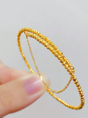 1pc Gold - Color Crumb Single Circle Memory Wire Bracelet - Negative Apparel