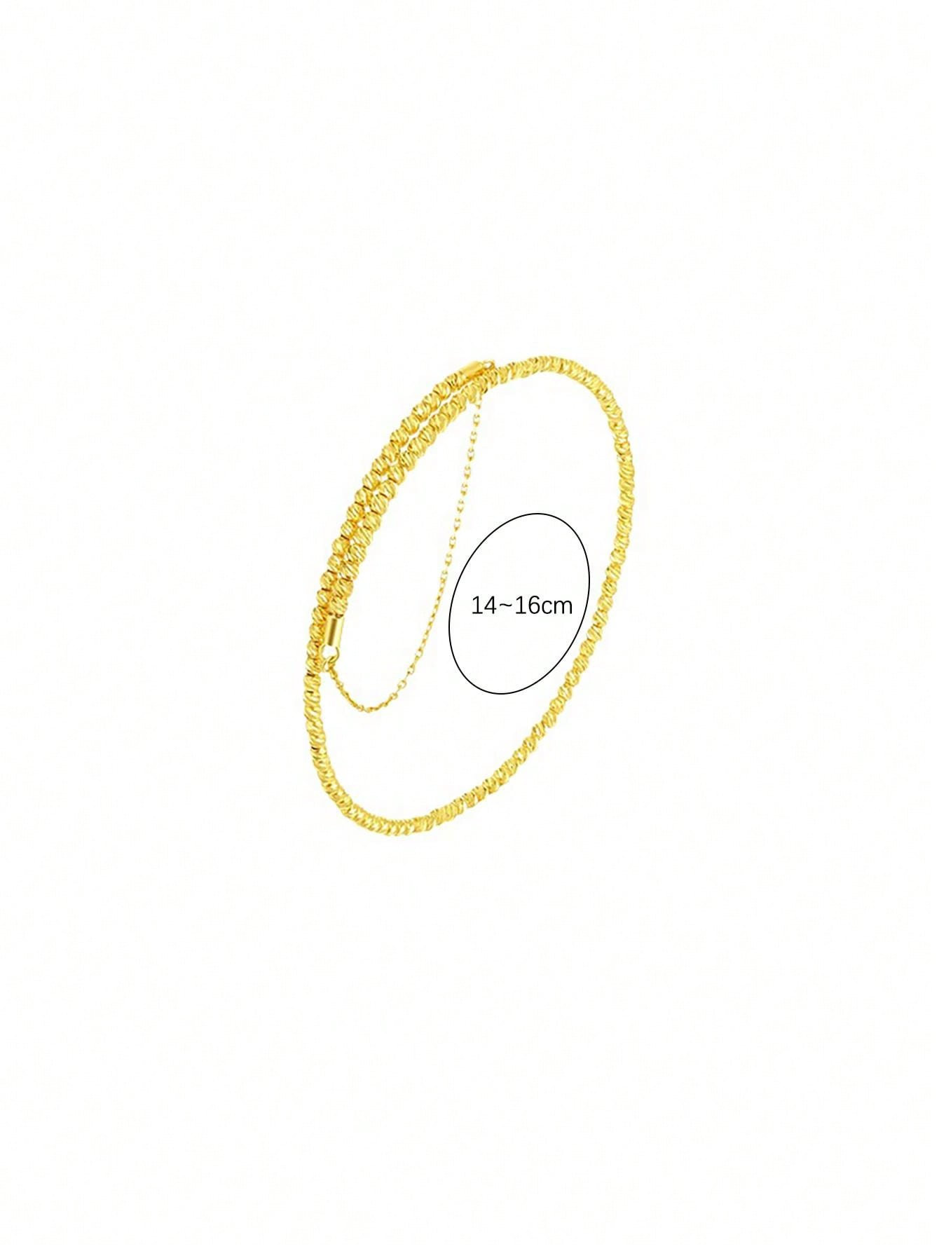 1pc Gold - Color Crumb Single Circle Memory Wire Bracelet - Negative Apparel