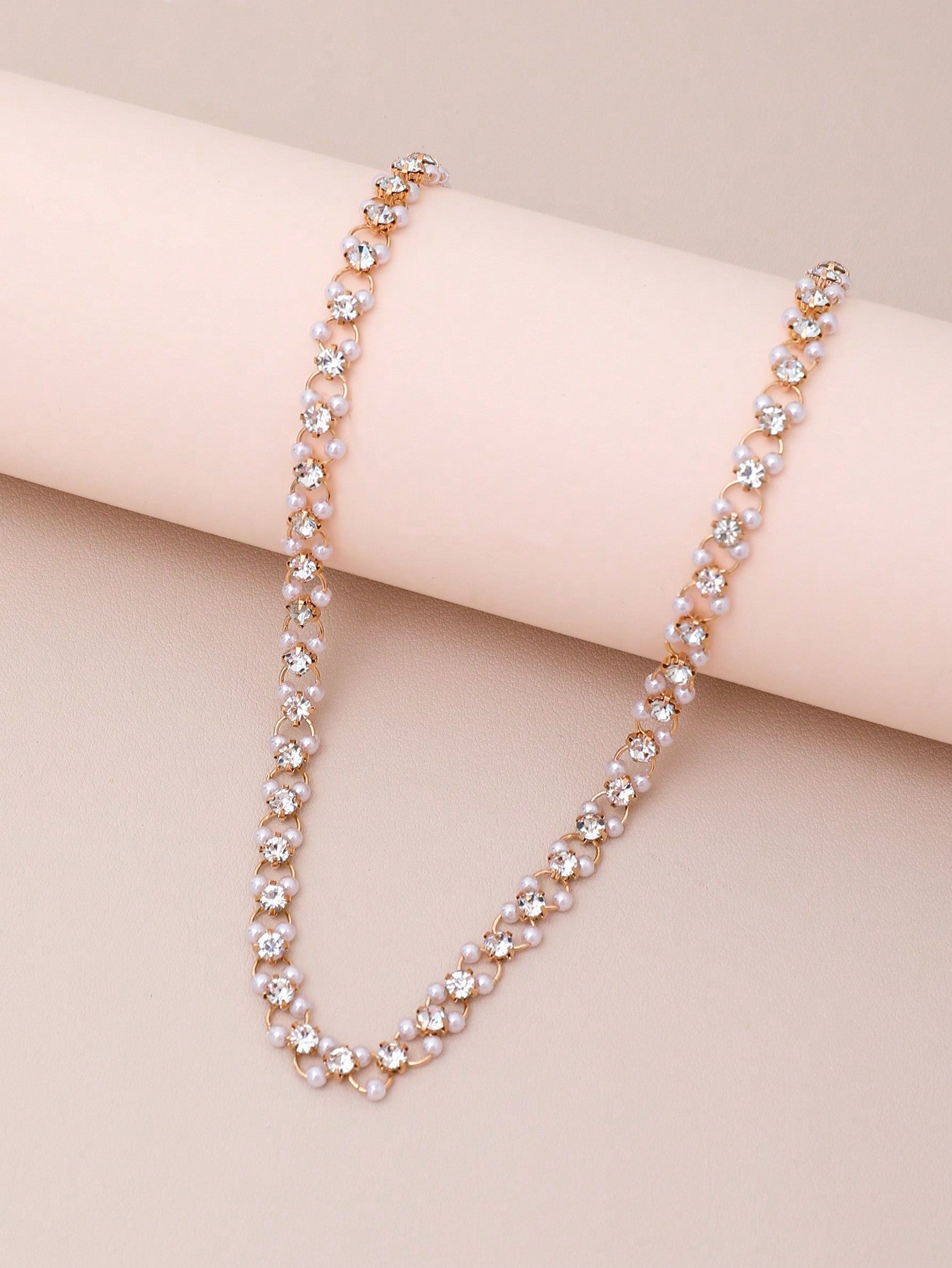 1pc Imitation Faux Pearl Women Choker Necklace - Negative Apparel