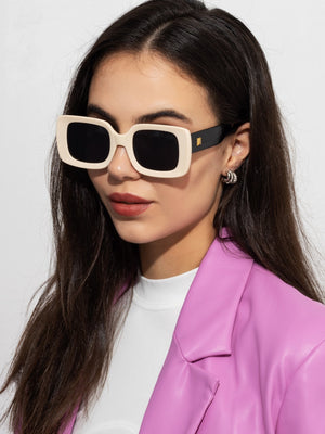 1pc Ladies Square Candy Colored Sunglasses Suitable For Daily Or Vacation Wear - Negative Apparel