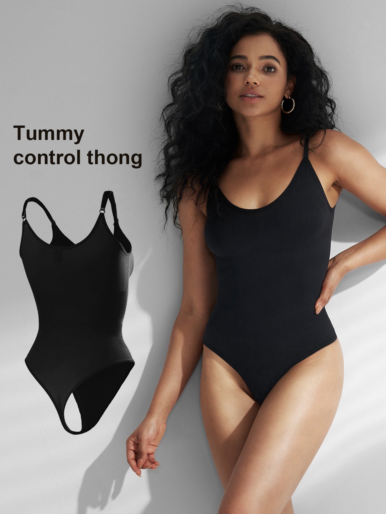 1pc Seamless Tummy Control Bodysuit Shapewear With Thong For Women - Negative Apparel