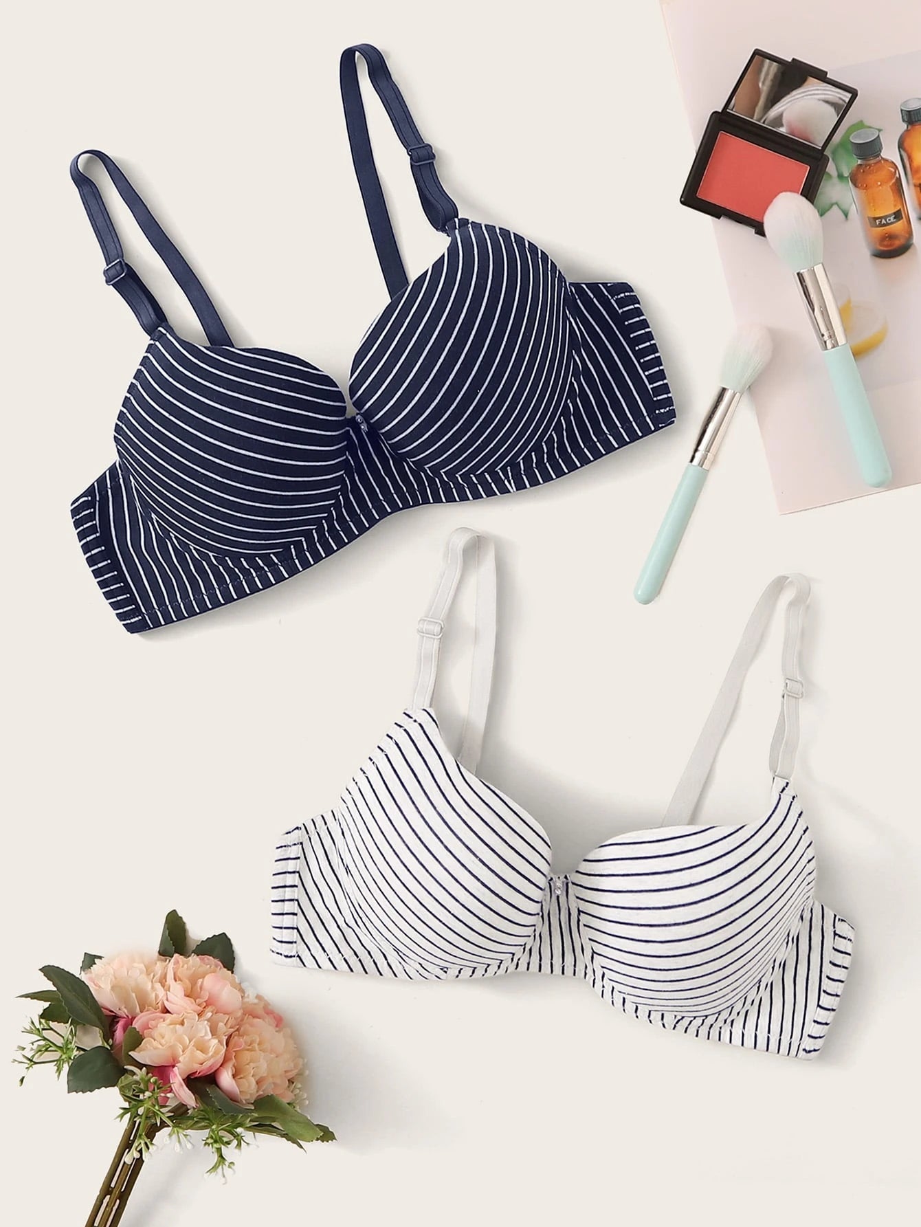 2 Packs Striped Underwire Bra Set FD - Negative Apparel