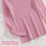 2022 autumn and winter semi - turtleneck pattern sweater women's inner with medium neck long - sleeved bottoming shirt top slim - fitting women's clothing wholesale - Negative Apparel