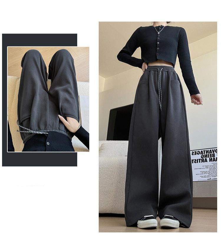 2024 high waist lazy wide leg pants loose casual sports pants - Negative Apparel