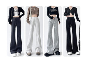 2024 New Casual Sweatpants High Waist Drape Horseshoe Pants - Negative Apparel