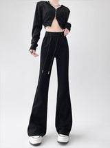 2024 New Casual Sweatpants High Waist Drape Horseshoe Pants - Negative Apparel