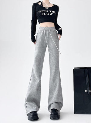 2024 New Casual Sweatpants High Waist Drape Horseshoe Pants - Negative Apparel