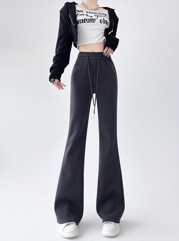 2024 New Casual Sweatpants High Waist Drape Horseshoe Pants - Negative Apparel