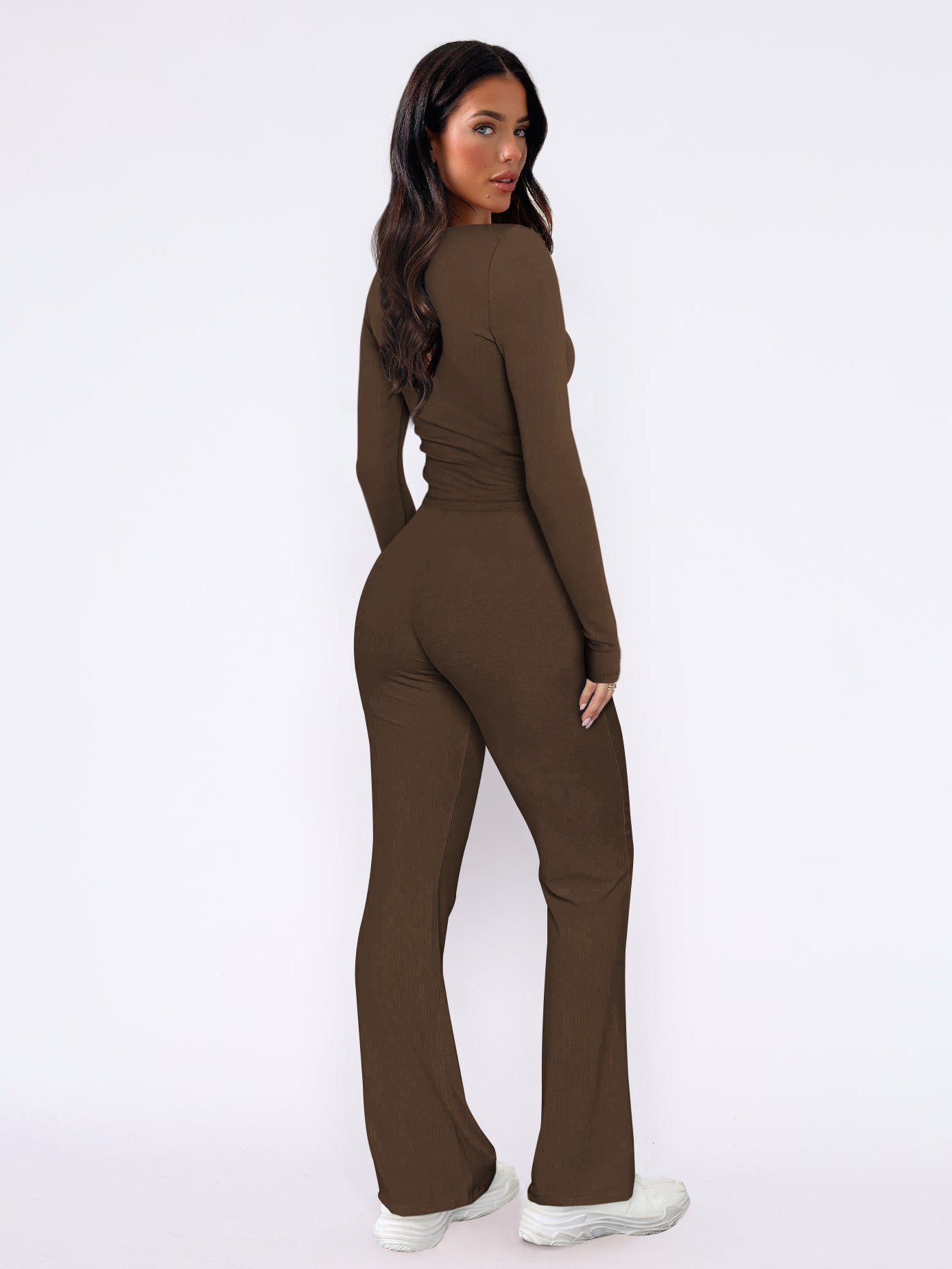 2024 slim fit sxy long sleeve top lace - up trousers co - ord - Negative Apparel