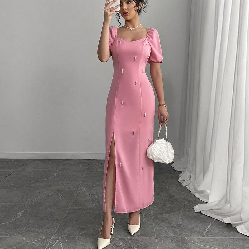 2025 new European and American style temperament slim dress slit step skirt - Negative Apparel