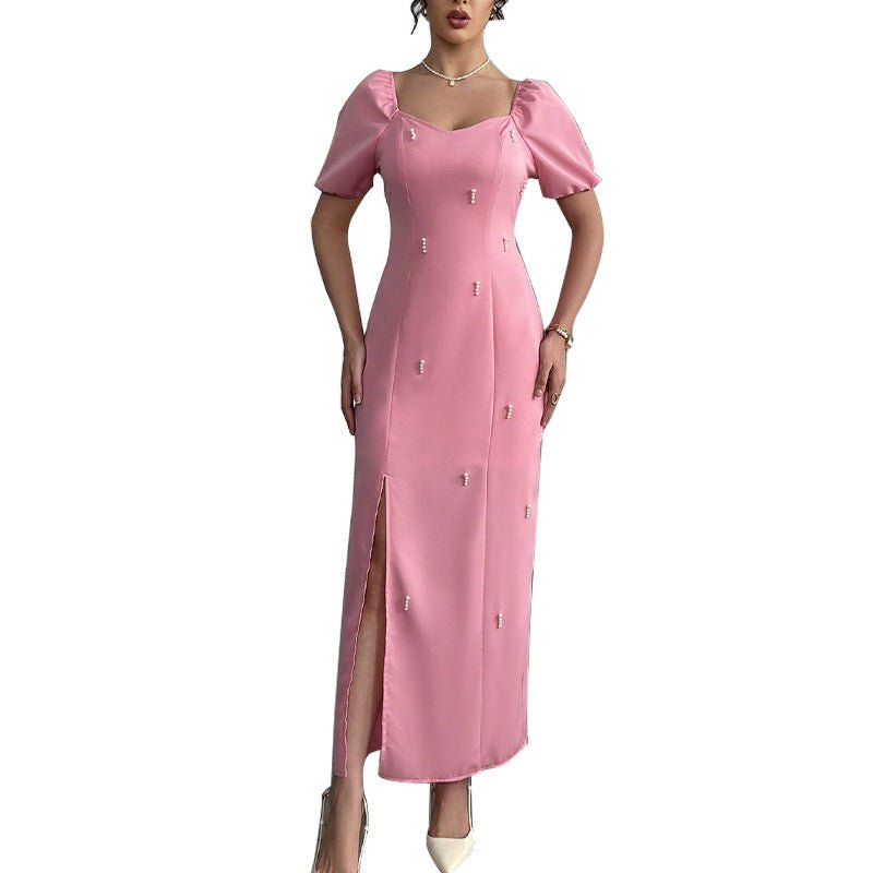 2025 new European and American style temperament slim dress slit step skirt - Negative Apparel