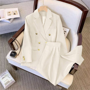 2025 new goddess suits for women, popular Korean style, high - end lazy style, casual and versatile women office suit - Negative Apparel