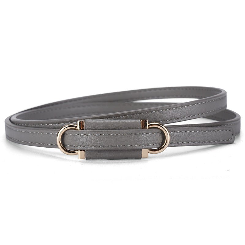 2025 new style non - porous thin PU leather belt for women, high - end versatile decorative clothing outerwear belt - Negative Apparel