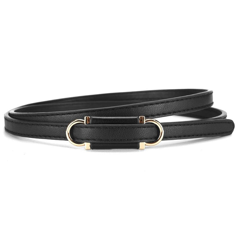 2025 new style non - porous thin PU leather belt for women, high - end versatile decorative clothing outerwear belt - Negative Apparel