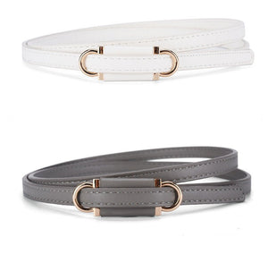 2025 new style non - porous thin PU leather belt for women, high - end versatile decorative clothing outerwear belt - Negative Apparel