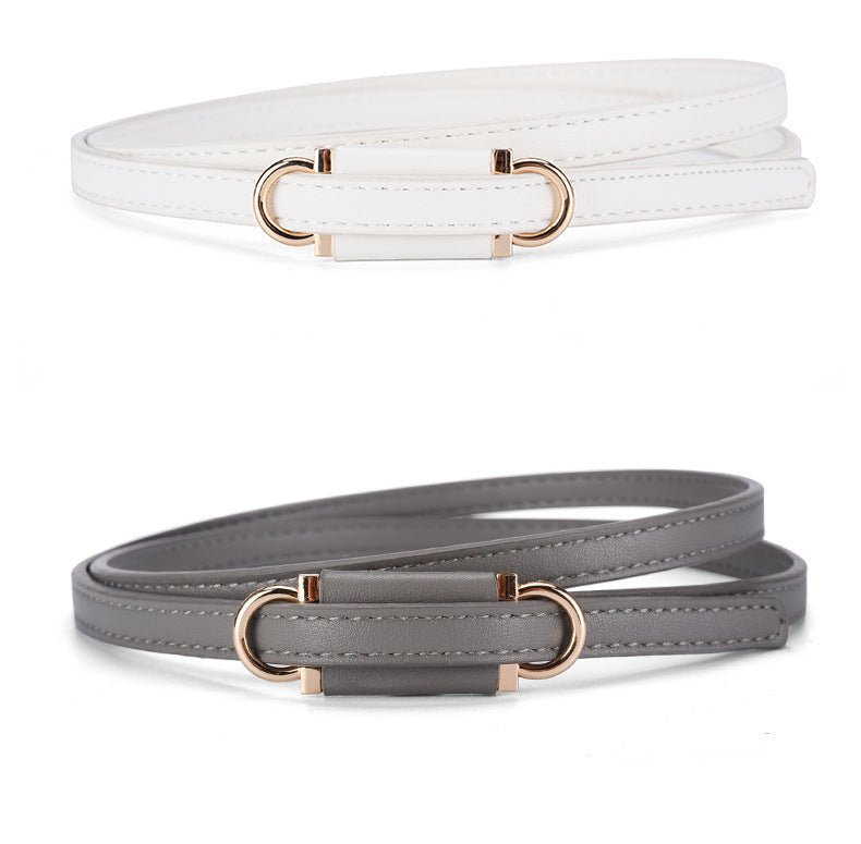 2025 new style non - porous thin PU leather belt for women, high - end versatile decorative clothing outerwear belt - Negative Apparel