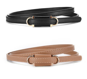 2025 new style non - porous thin PU leather belt for women, high - end versatile decorative clothing outerwear belt - Negative Apparel