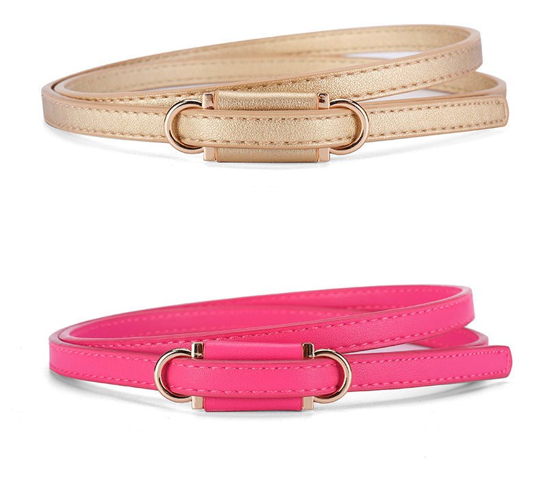 2025 new style non - porous thin PU leather belt for women, high - end versatile decorative clothing outerwear belt - Negative Apparel