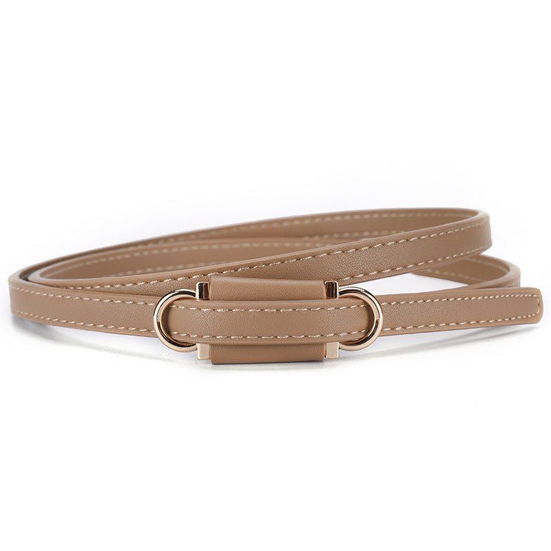 2025 new style non - porous thin PU leather belt for women, high - end versatile decorative clothing outerwear belt - Negative Apparel