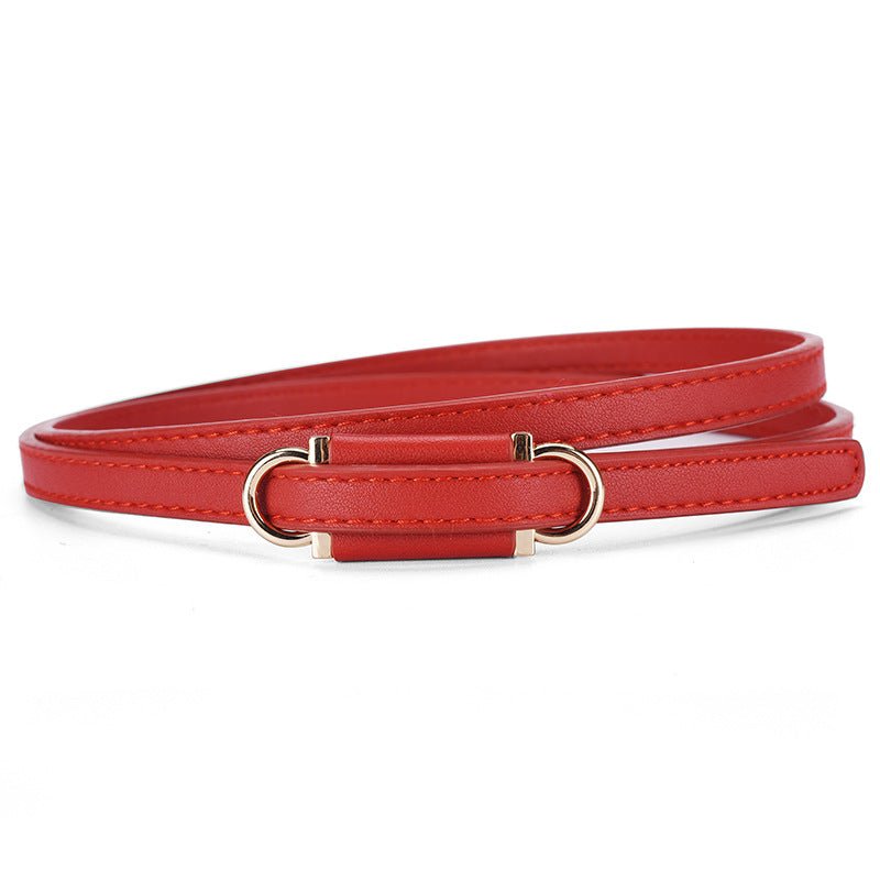 2025 new style non - porous thin PU leather belt for women, high - end versatile decorative clothing outerwear belt - Negative Apparel