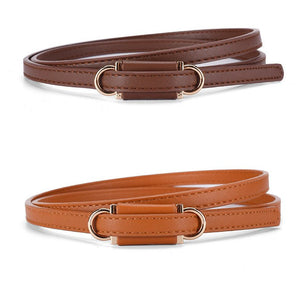 2025 new style non - porous thin PU leather belt for women, high - end versatile decorative clothing outerwear belt - Negative Apparel