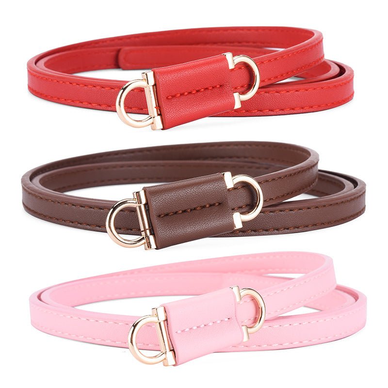 2025 new style non - porous thin PU leather belt for women, high - end versatile decorative clothing outerwear belt - Negative Apparel