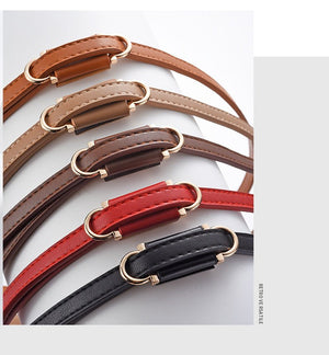 2025 new style non - porous thin PU leather belt for women, high - end versatile decorative clothing outerwear belt - Negative Apparel