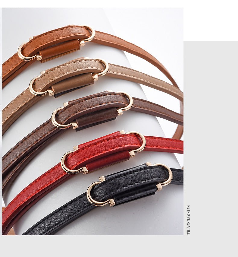2025 new style non - porous thin PU leather belt for women, high - end versatile decorative clothing outerwear belt - Negative Apparel