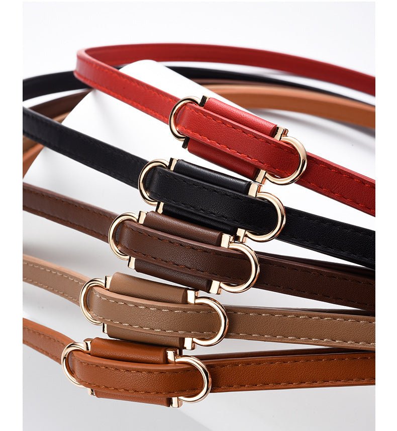 2025 new style non - porous thin PU leather belt for women, high - end versatile decorative clothing outerwear belt - Negative Apparel