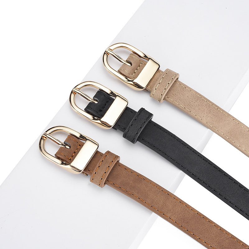 2025 new women's Korean fashion belt student jeans decorative thin belt - Negative Apparel
