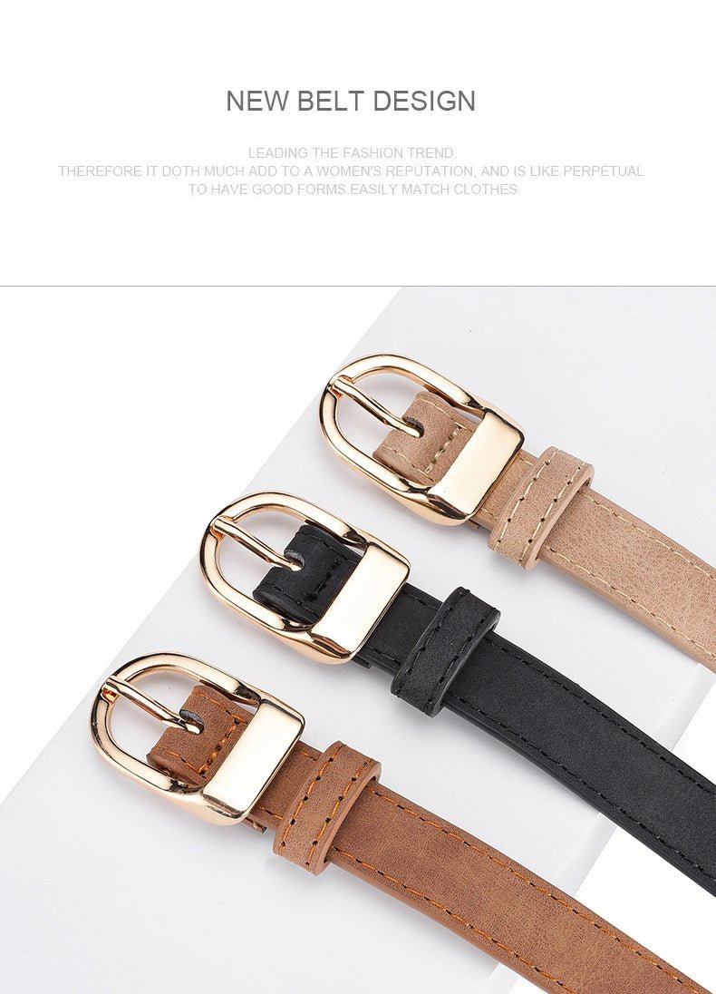 2025 new women's Korean fashion belt student jeans decorative thin belt - Negative Apparel