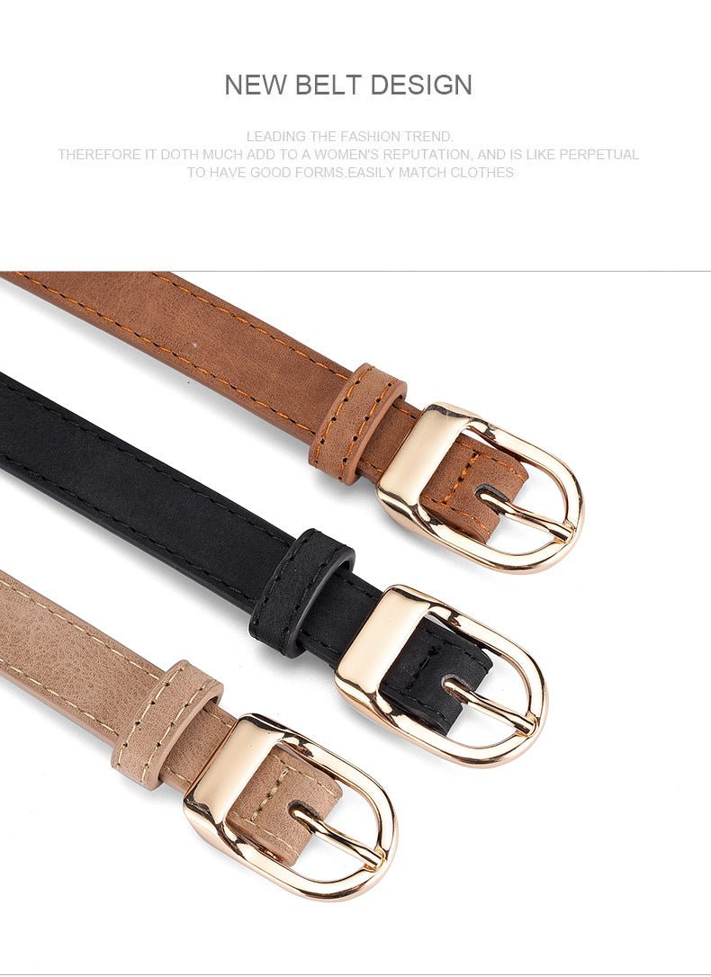 2025 new women's Korean fashion belt student jeans decorative thin belt - Negative Apparel