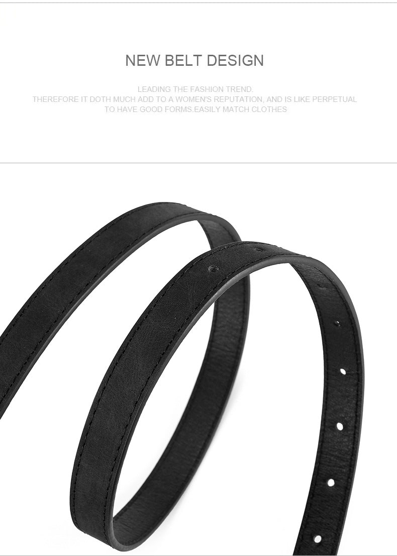 2025 new women's Korean fashion belt student jeans decorative thin belt - Negative Apparel
