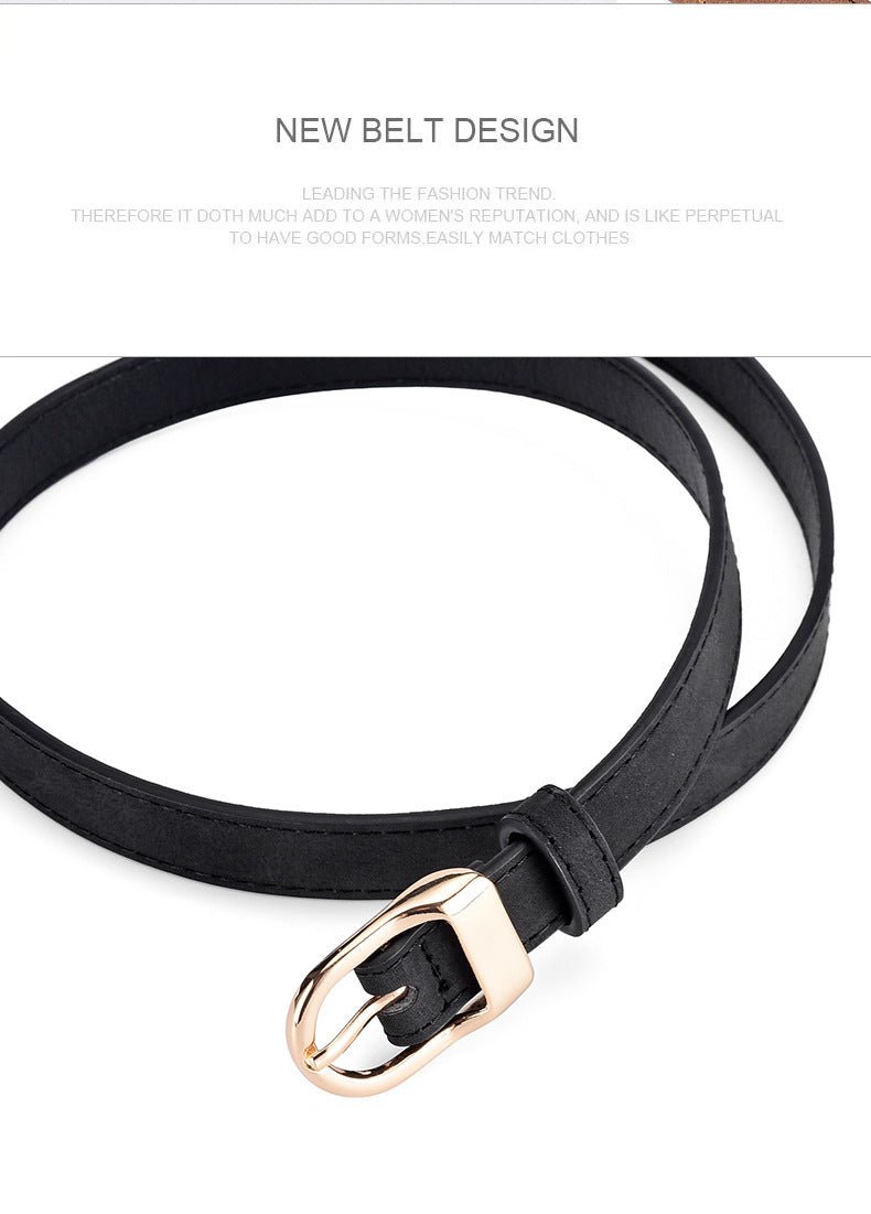 2025 new women's Korean fashion belt student jeans decorative thin belt - Negative Apparel
