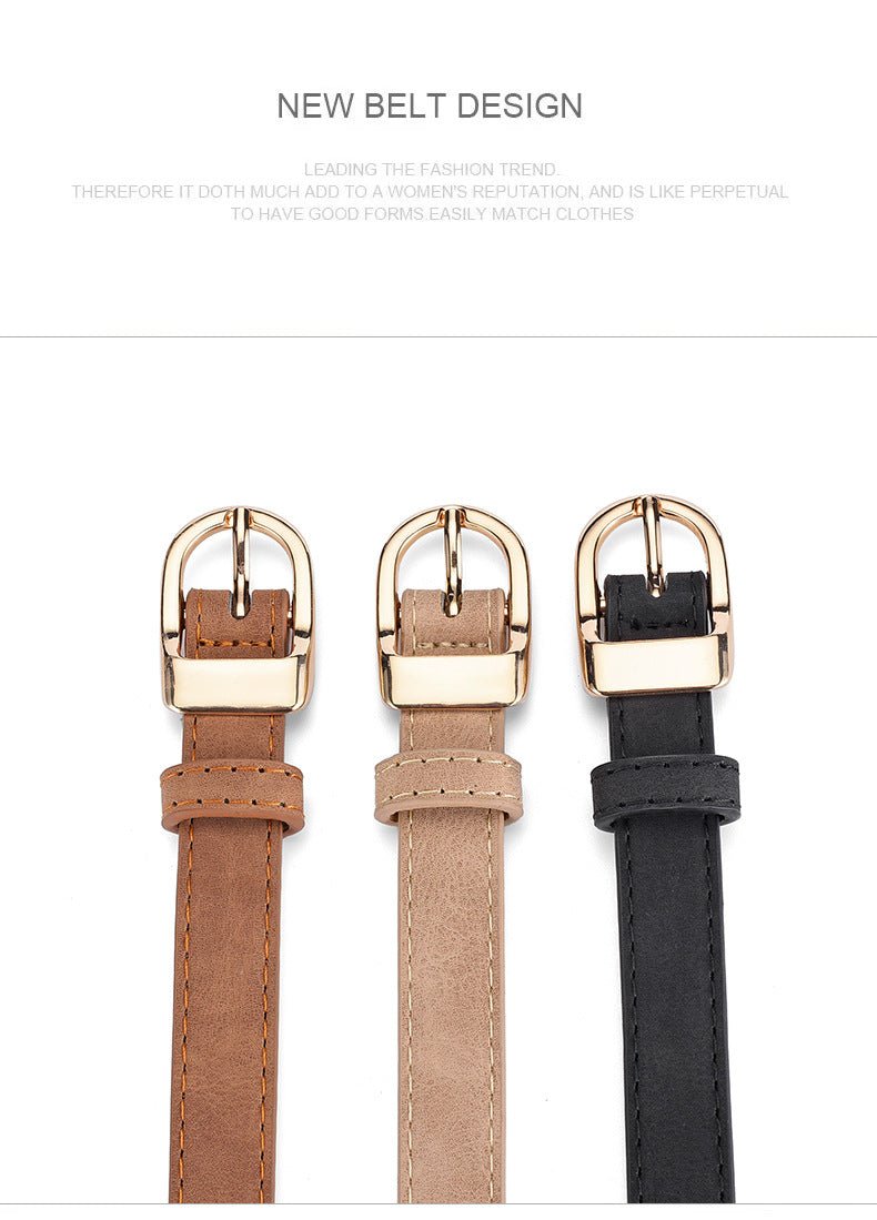 2025 new women's Korean fashion belt student jeans decorative thin belt - Negative Apparel