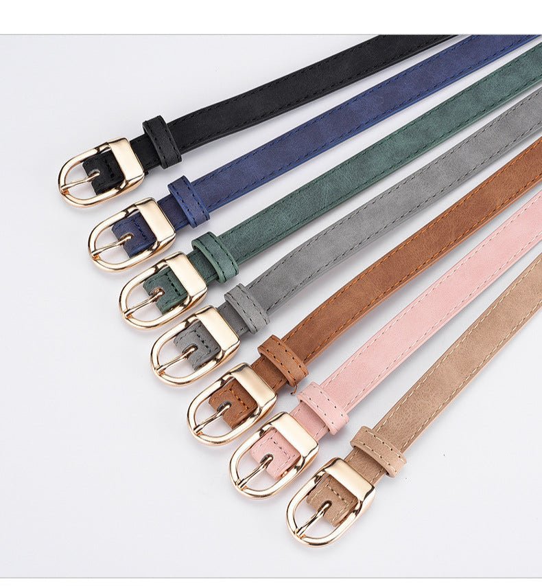 2025 new women's Korean fashion belt student jeans decorative thin belt - Negative Apparel