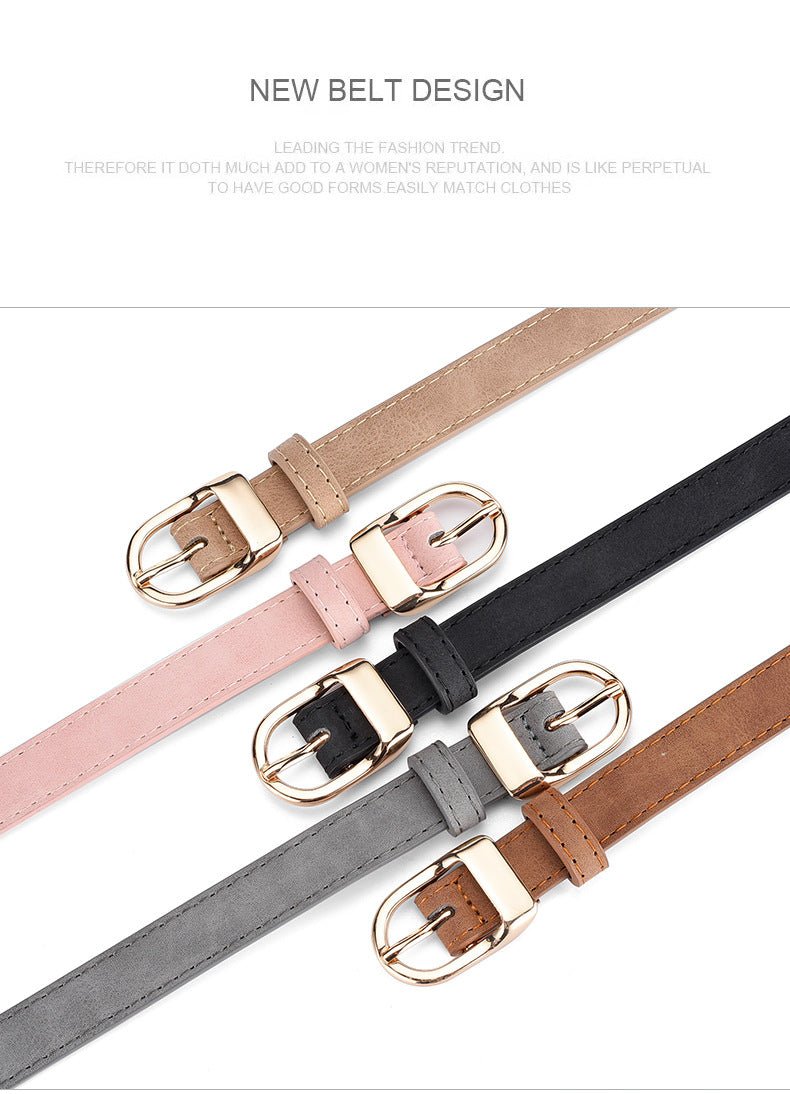 2025 new women's Korean fashion belt student jeans decorative thin belt - Negative Apparel