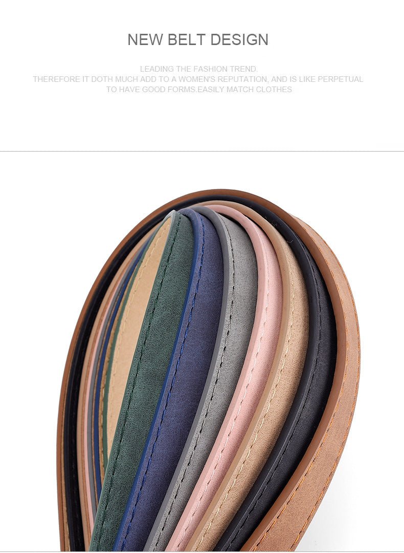 2025 new women's Korean fashion belt student jeans decorative thin belt - Negative Apparel