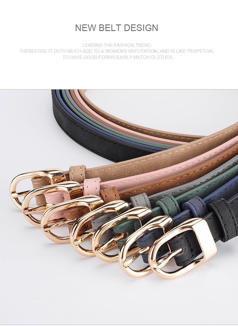 2025 new women's Korean fashion belt student jeans decorative thin belt - Negative Apparel