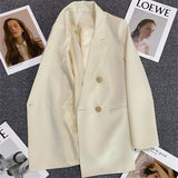 2025 spring and summer new Korean style high - end British style double - breasted suit jacket - Negative Apparel